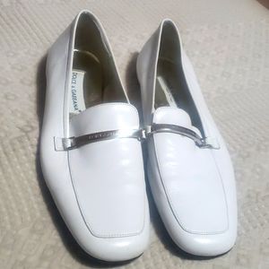 Dolce & Gabbana White Loafer Flats sz. 39.5